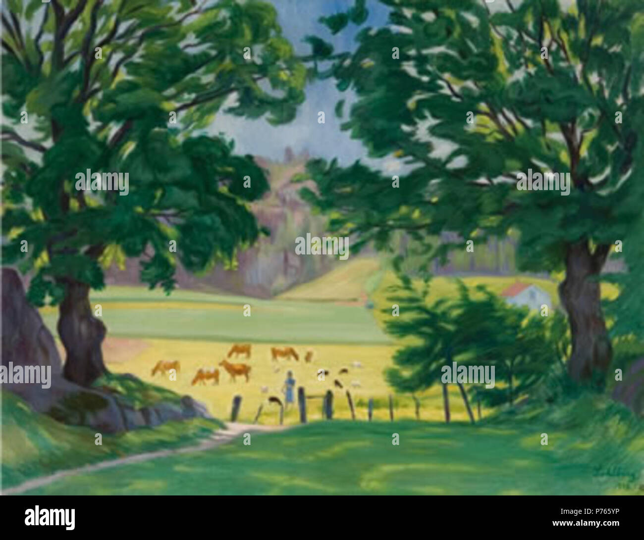 . Norvegese: Sara vokter hjorden circa 1910 212 Sohlberg38 Foto Stock