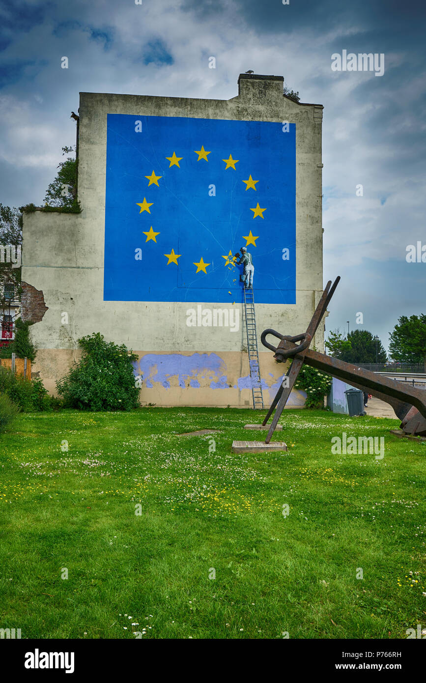 Banksy mural dover Foto Stock