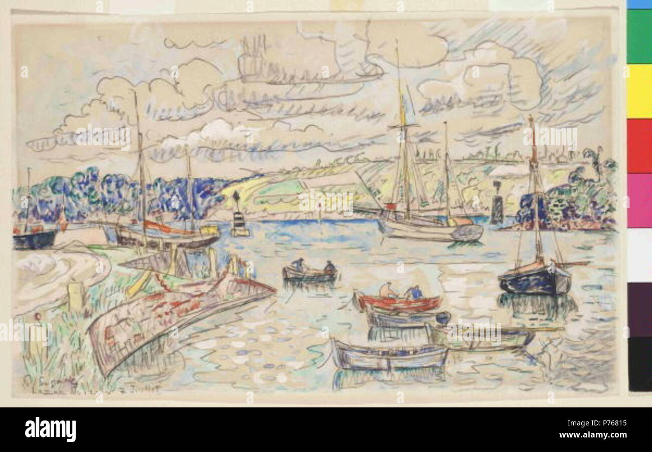 . Eština: Lézardrieux tra il 1929 e il 1931 184 Paul Signac 11. 11. 1863-15. 8. 1935 - Lezardrieux Foto Stock