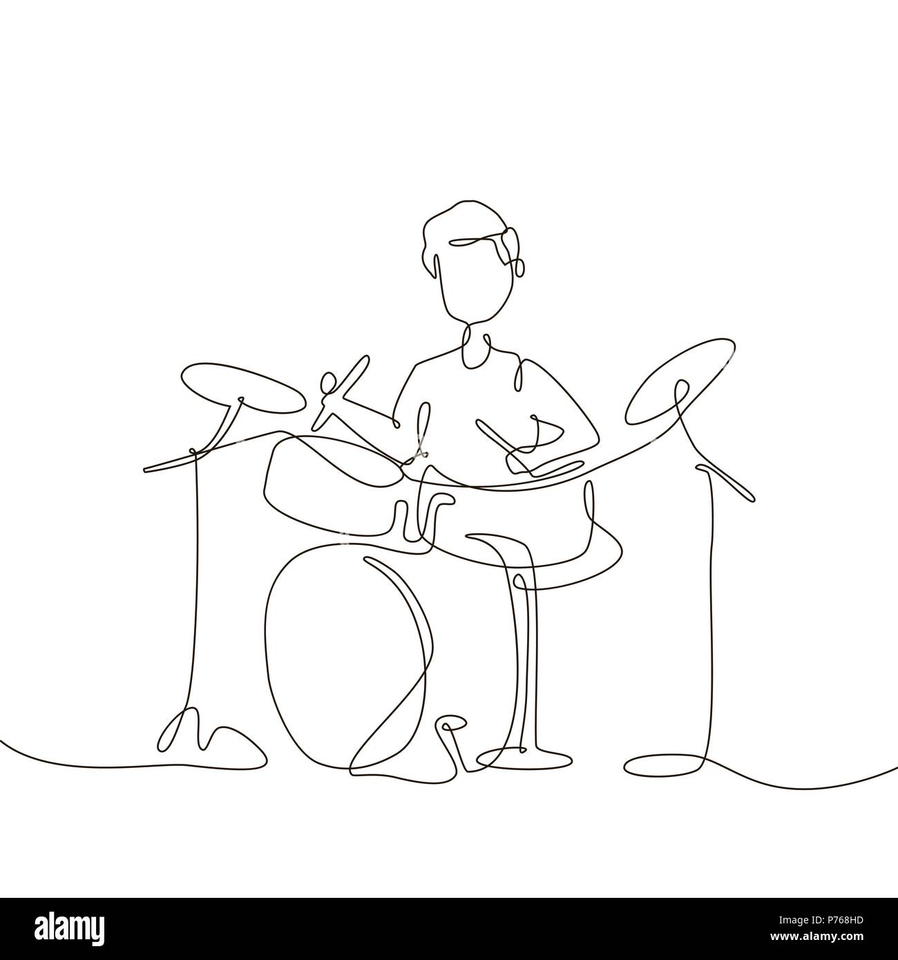 batteria musical strumento linea stile icona disegno vettoriale  illustrazione Immagine e Vettoriale - Alamy