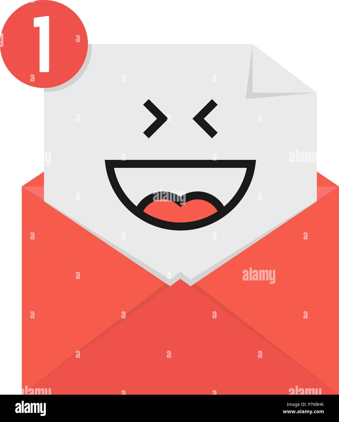 Felice gli Emoji in red letter notifica Illustrazione Vettoriale