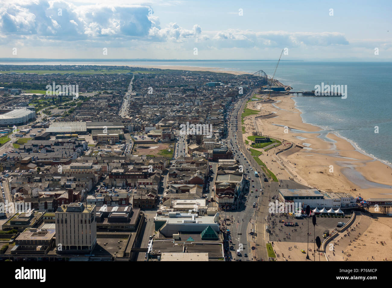 Vista dalla cima della Torre di Blackpool Foto Stock