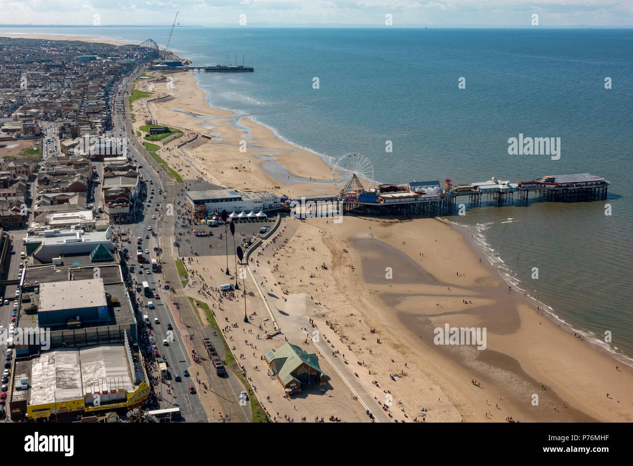 Vista dalla cima della Torre di Blackpool Foto Stock