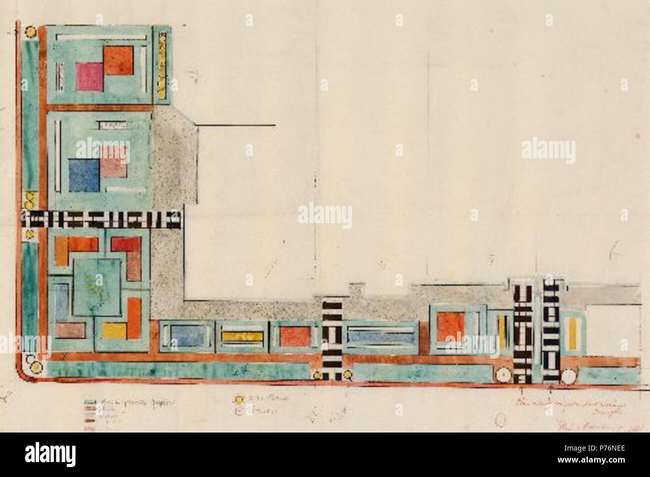 . Colore per la progettazione di giardini, le abitazioni del ceto medio, Drachten Ottobre 1921 221 Theo van Doesburg 239 Foto Stock