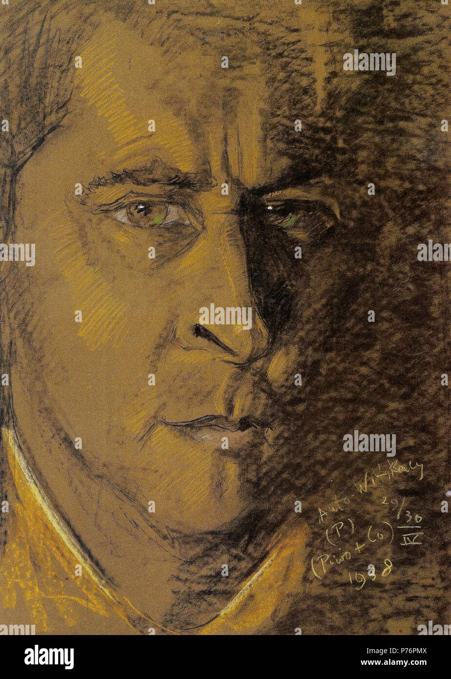 Polski: 'Autoportret', pastello na papierze, 68,5 x 48,5 cm, il Muzeum Narodowe, Warszawa . Il 30 aprile 1938 3 Witkacy-Autoportret 1938 2 Foto Stock