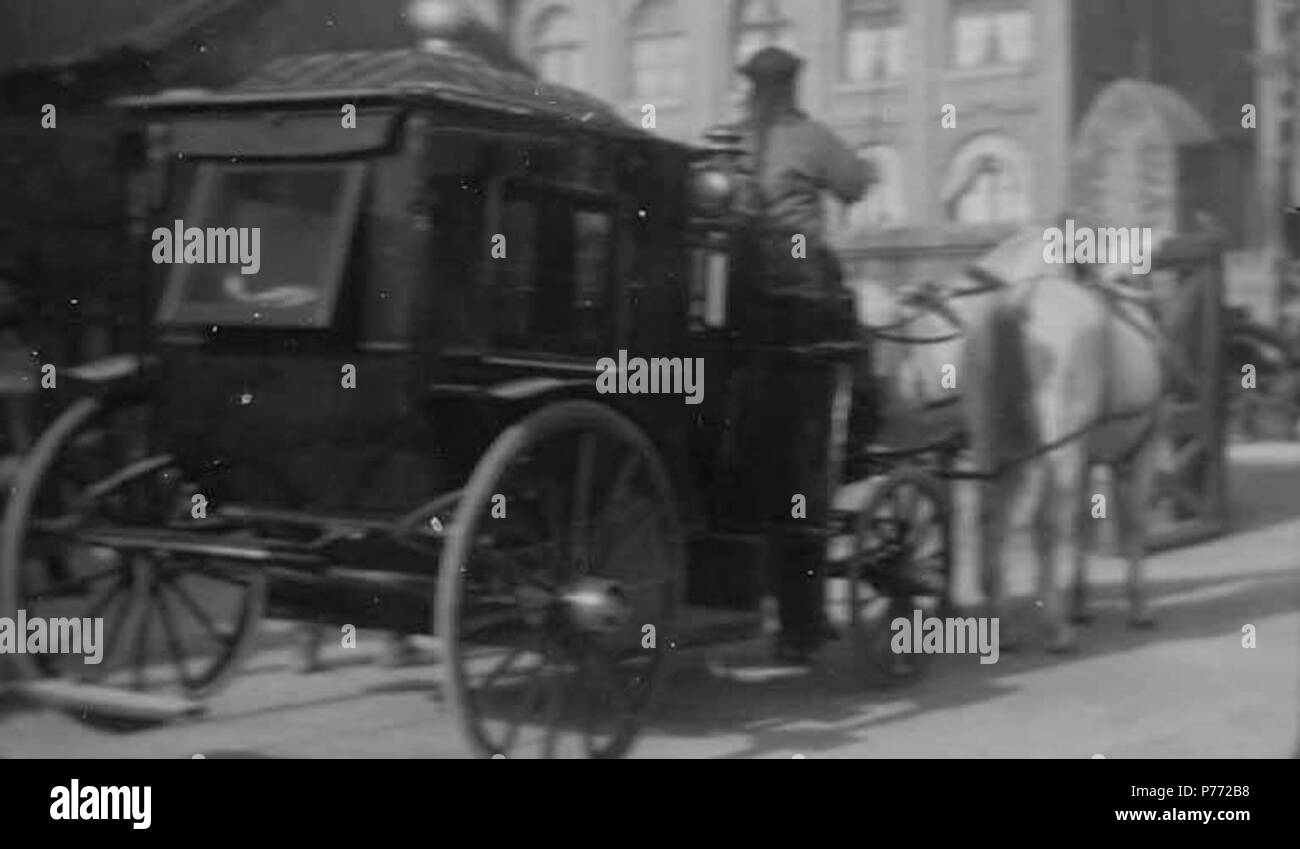. Inglese: Trasporto di viceré cinese Yuen-Shi Kai, 1905 . Inglese: scritto sulla pagina: Viceré pagare una telefonata al consolato.<br . PH Coll 214.E12c . 1905 Carrello 2 del viceré cinese Yuen-Shi Kai, 1905 (CHANDLESS 135) Foto Stock