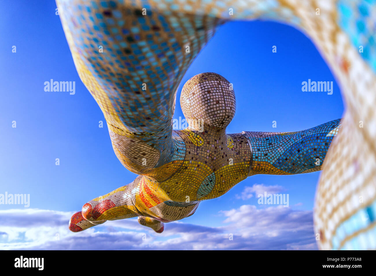 Venere e Amore statua a Morecambe Foto Stock