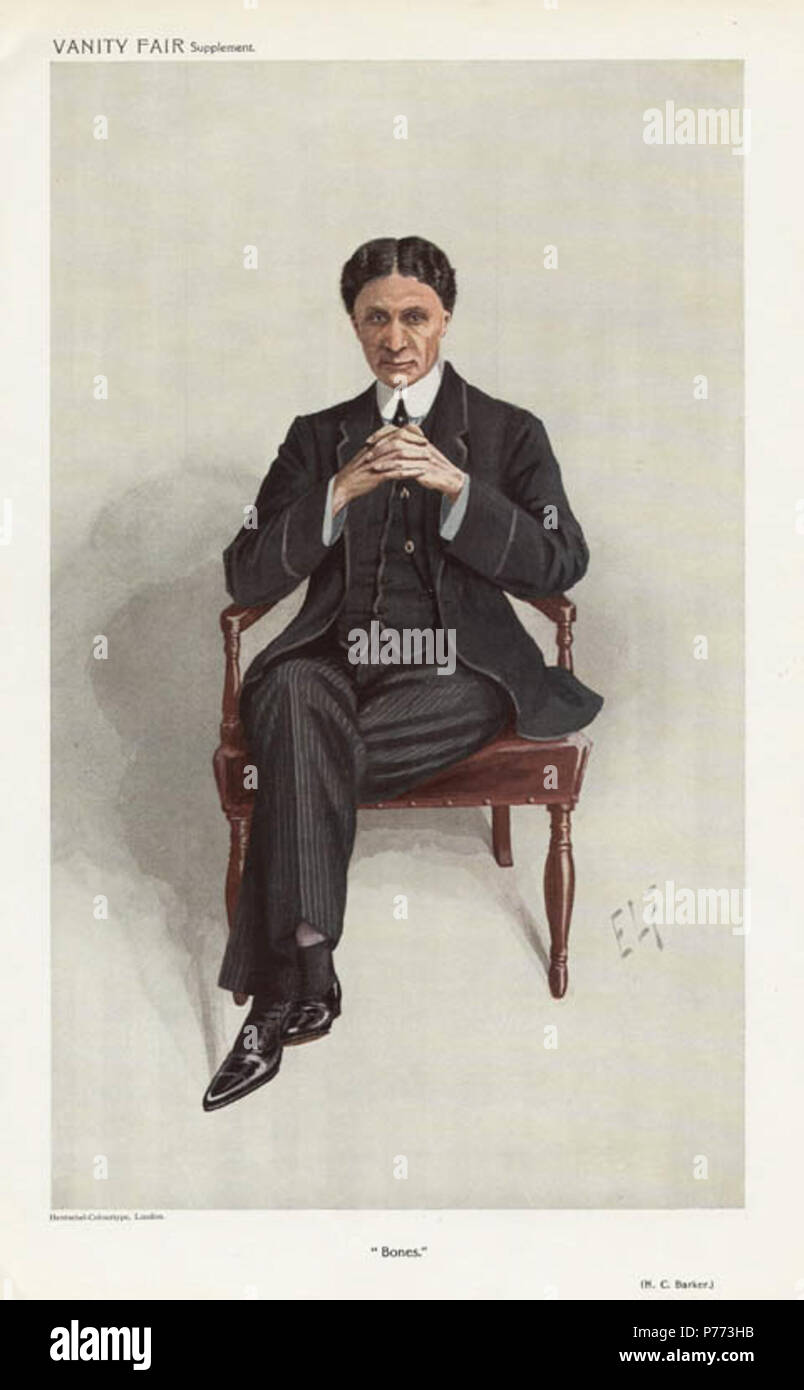 La caricatura di HA Barker. Leggere la didascalia "ossa". 1909 14 Herbert Atkinson Barker Vanity Fair 8 Dicembre 1909 Foto Stock