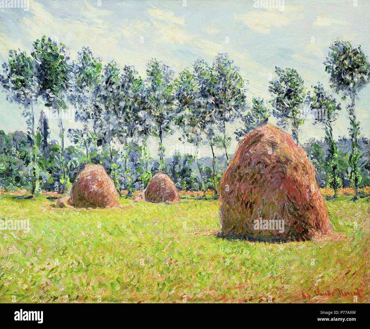 Inglese: Haystacks a Giverny . 17 Ottobre 2015 17 Claude Monet, 1884 - Haystacks a Giverny Foto Stock