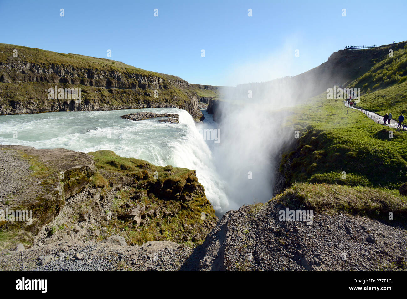 Cascate Gullfoss e gola in Islanda Foto Stock