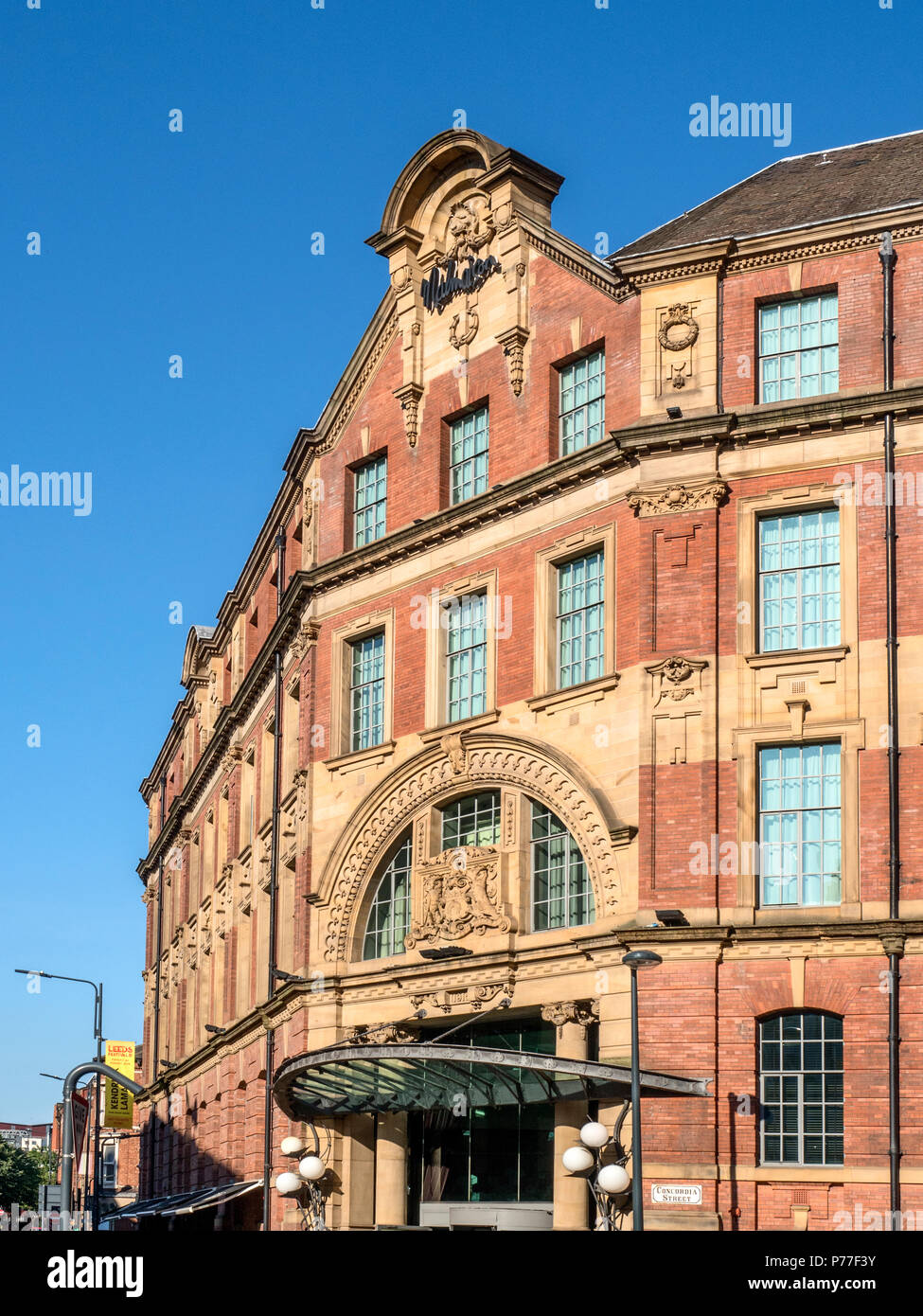 Malmaison hotel boutique nella ex Leeds City tranvie ufficio in Swinegate Leeds West Yorkshire Inghilterra Foto Stock