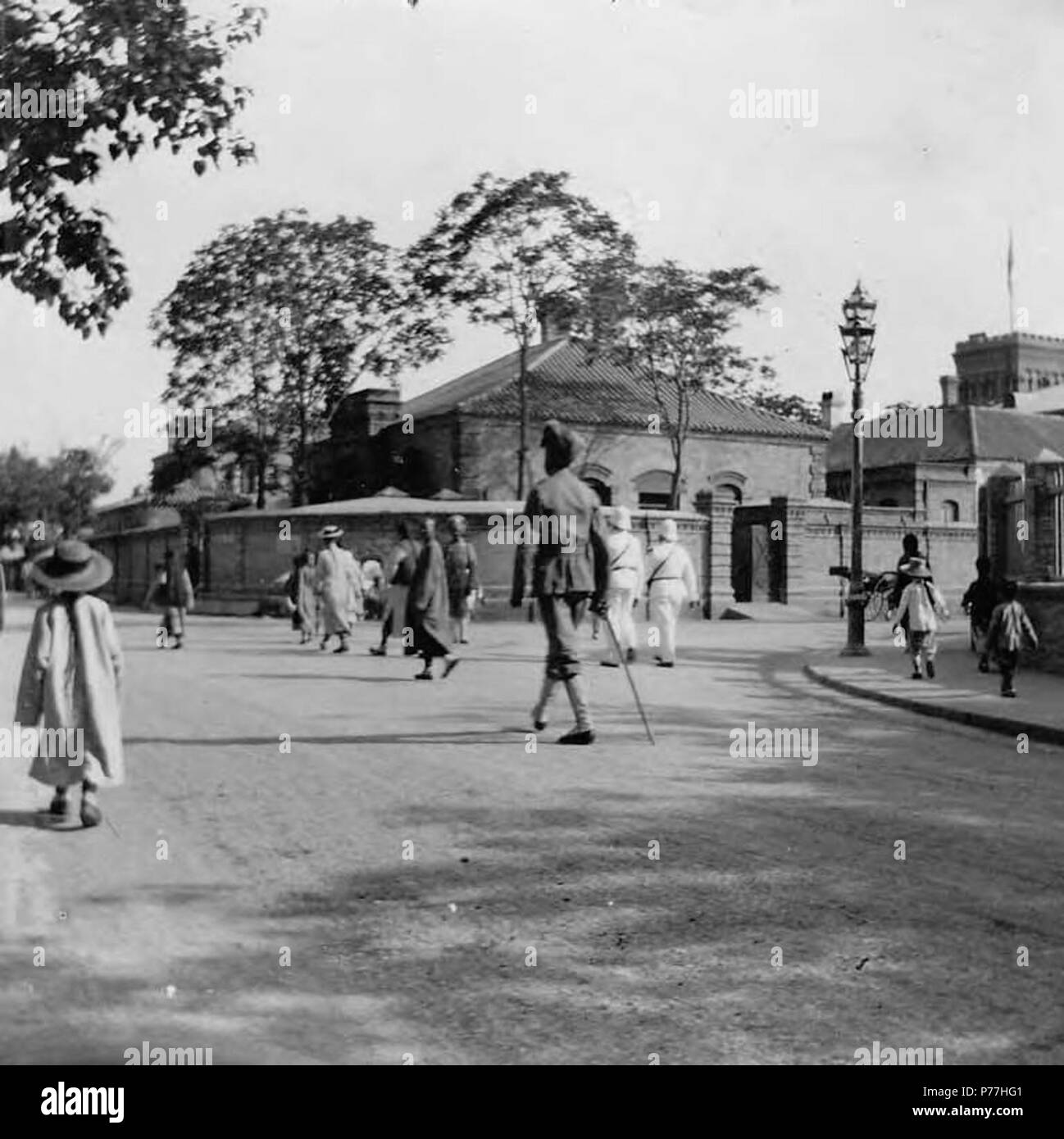 Inglese: PH Coll 214.H47 . circa 1898-1904 6 indiano poliziotto Sikh su Victoria Road, ca 1898-1904 (CHANDLESS 166) Foto Stock