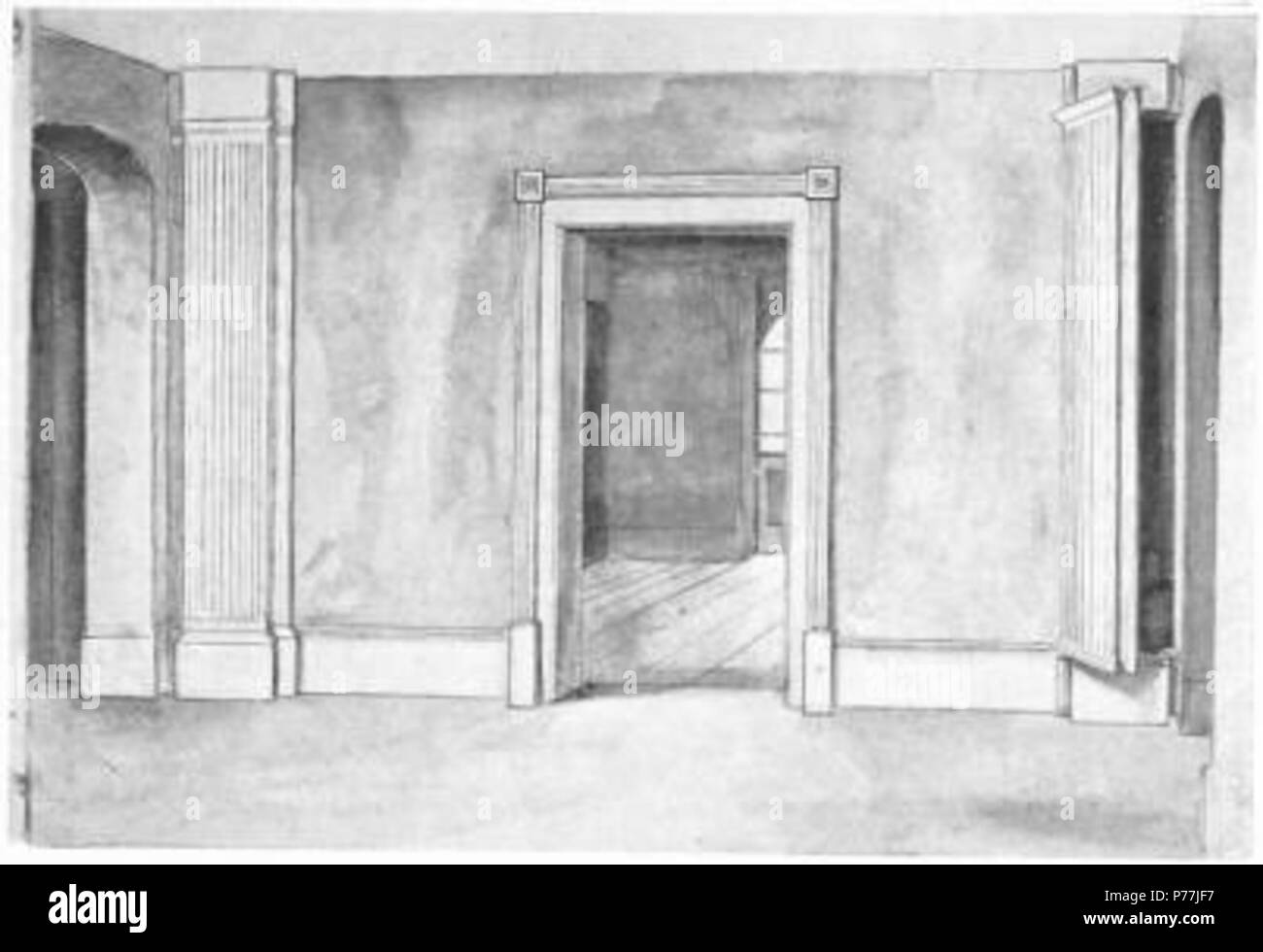 Inglese: Entrata di un sacerdote a foro Partingdale casa in Middlesex, Inghilterra. Pubblicato 1908 11 scala segreta presso la Casa Partingdale Foto Stock