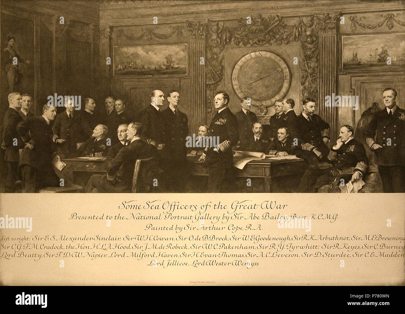 . Alcuni ufficiali di mare della Grande Guerra . Ristampa della pittura Naval ufficiali della I Guerra Mondiale (1921) . Data sconosciuta 4 Arthur Stockdale affrontare - alcuni ufficiali di mare della Grande Guerra Foto Stock