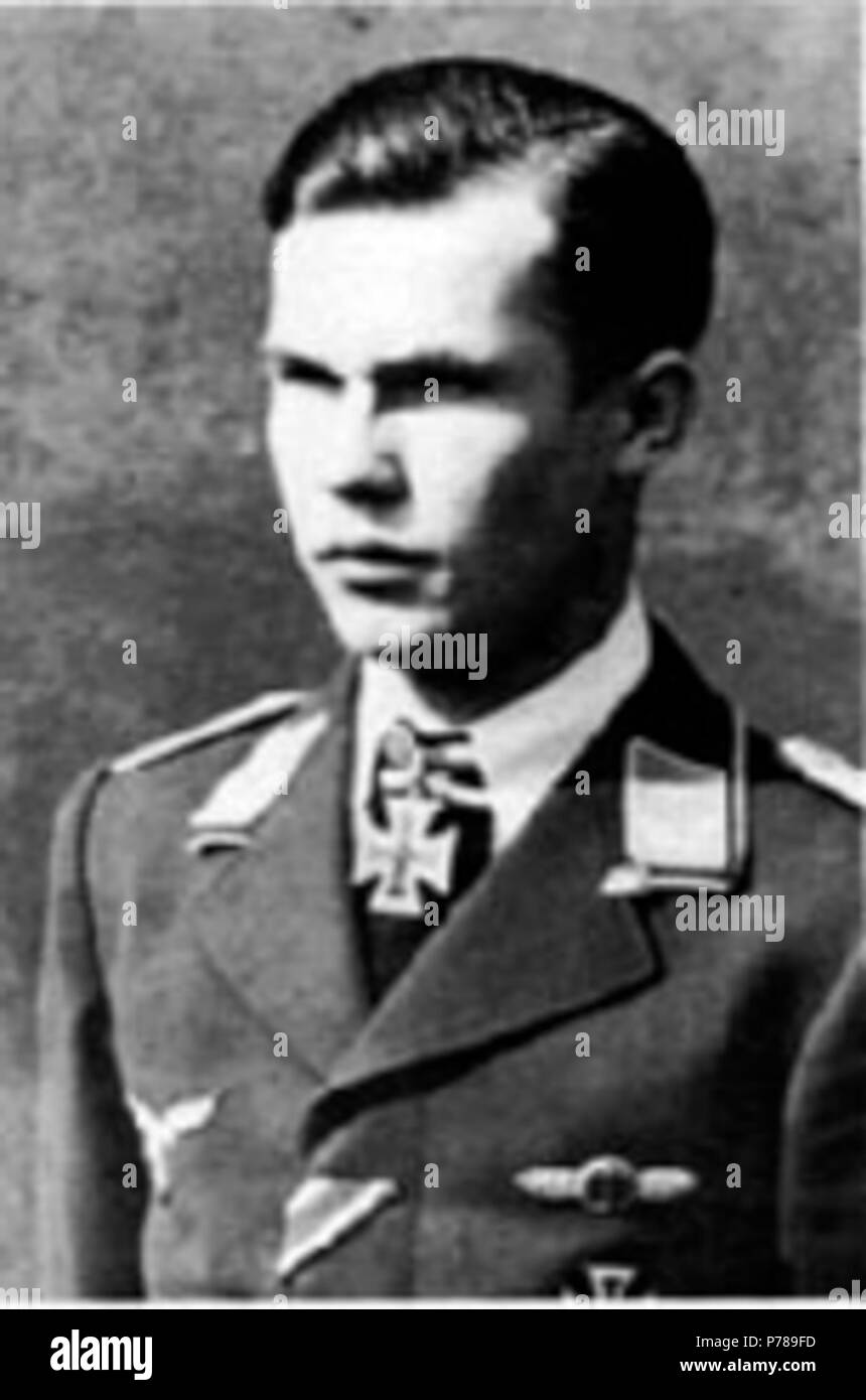 Inglese: Hans Hanh, Luftwaffe night fighter ace e il destinatario del cavaliere la croce della croce di ferro durante la Seconda Guerra Mondiale prima di 1941 36 Hans Hanh Foto Stock
