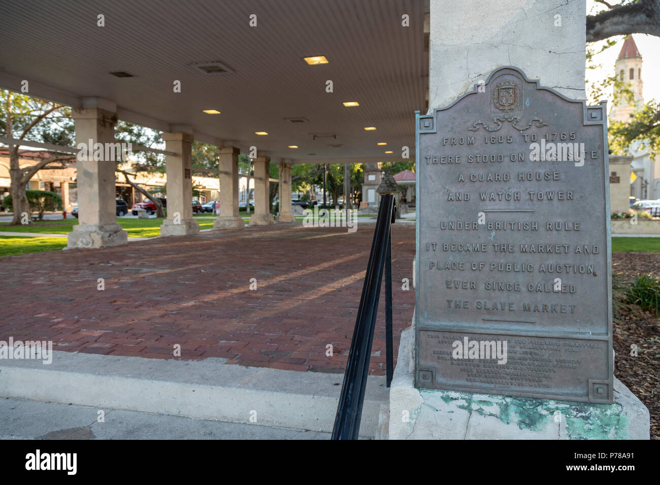 Sant'Agostino, in Florida - Il sito del vecchio sant'Agostino mercato di schiavi nella Plaza de la ConstituciÃ³n. Foto Stock
