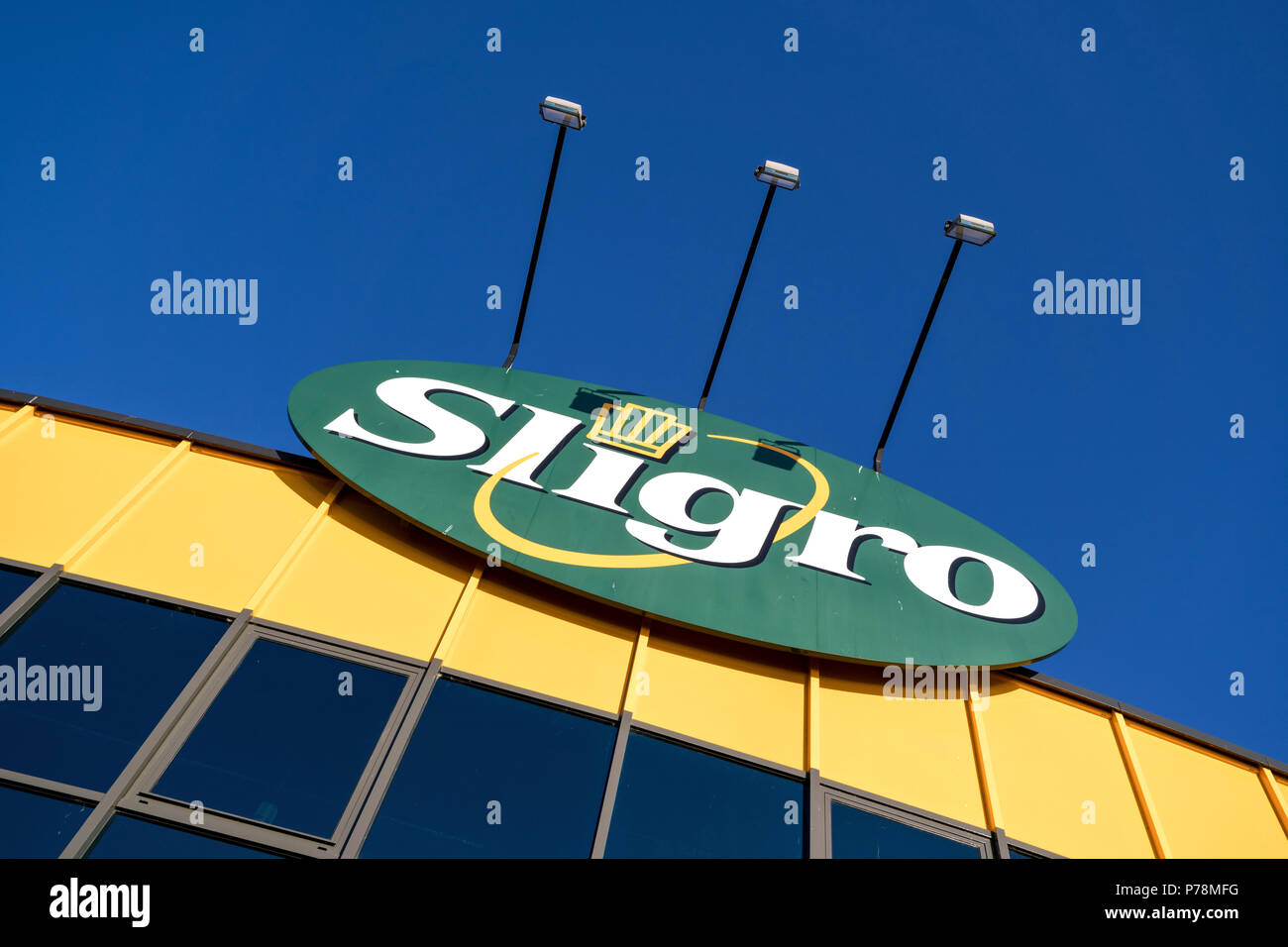 Logo Sligro al cash & carry mercato. Sligro dispone di una rete di 50 Cash & Carry e 8 Servizio di erogazione sbocchi. Foto Stock