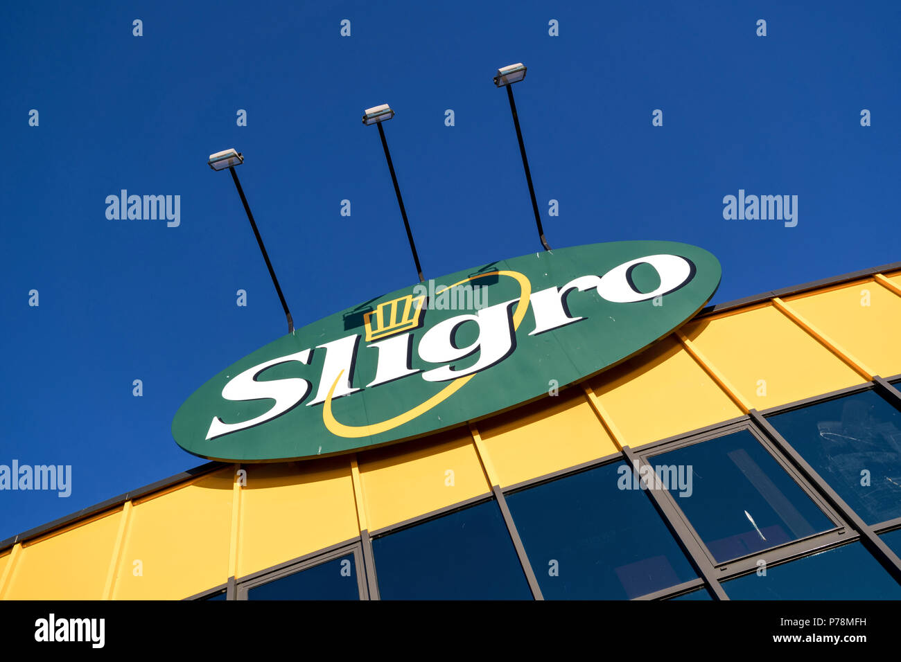 Logo Sligro al cash & carry mercato. Sligro dispone di una rete di 50 Cash & Carry e 8 Servizio di erogazione sbocchi. Foto Stock