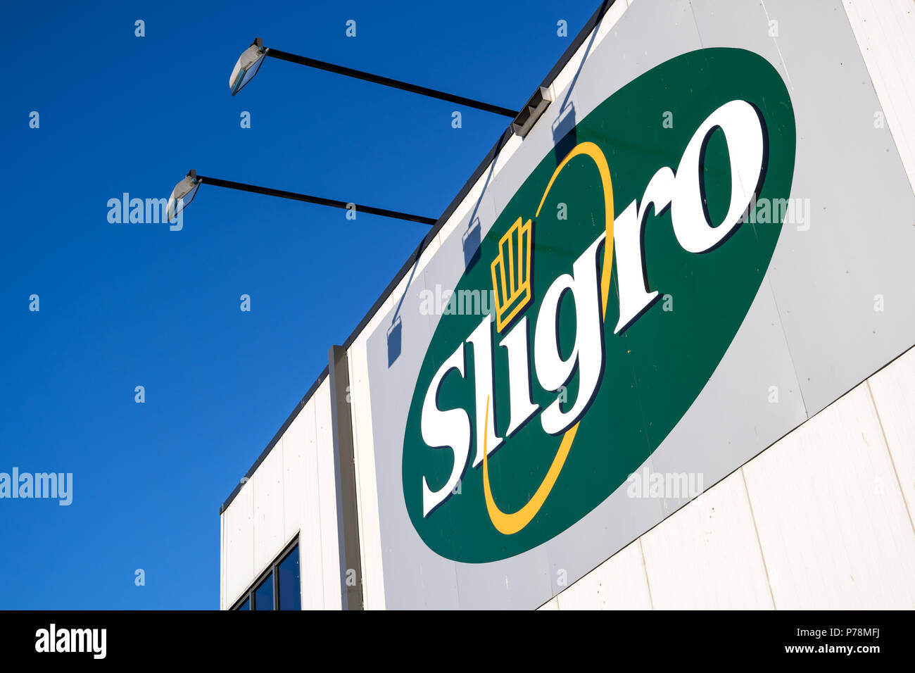 Logo Sligro al cash & carry mercato. Sligro dispone di una rete di 50 Cash & Carry e 8 Servizio di erogazione sbocchi. Foto Stock