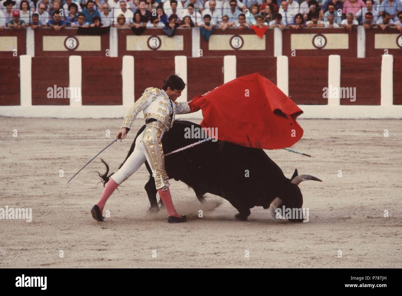 ESPARTACO JUAN ANTONIO RUIZ MATADOR DE TOROS ESPAÑOL . ESPARTINAS 1962 - año 1988;. Foto Stock