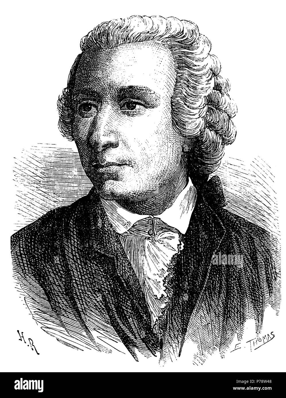 Leonhard Euler (1707-1783), matemático y fisico suizo. Grabado de 1873. Foto Stock