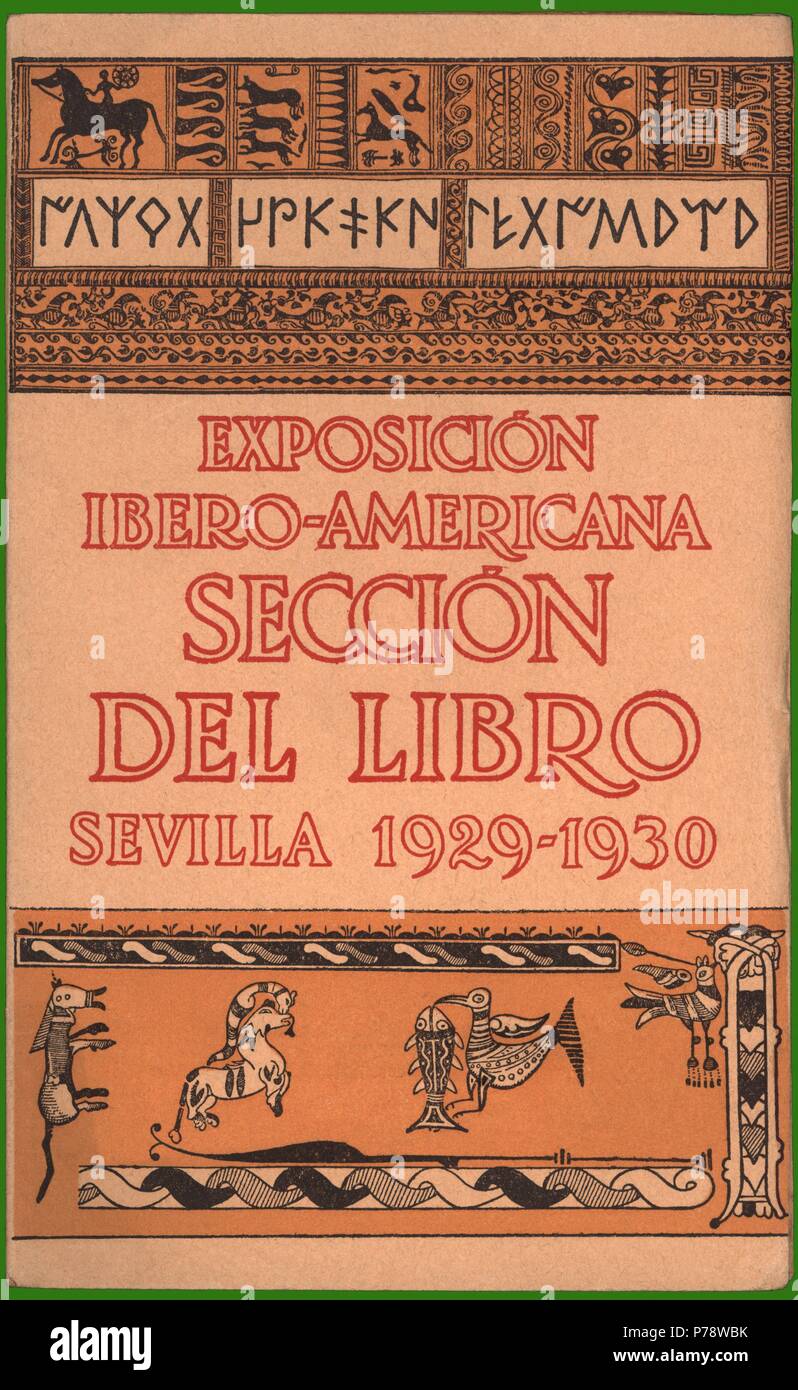 España. Folleto publicitario de la Exposición Ibero-americana de Sevilla de 1929. Foto Stock
