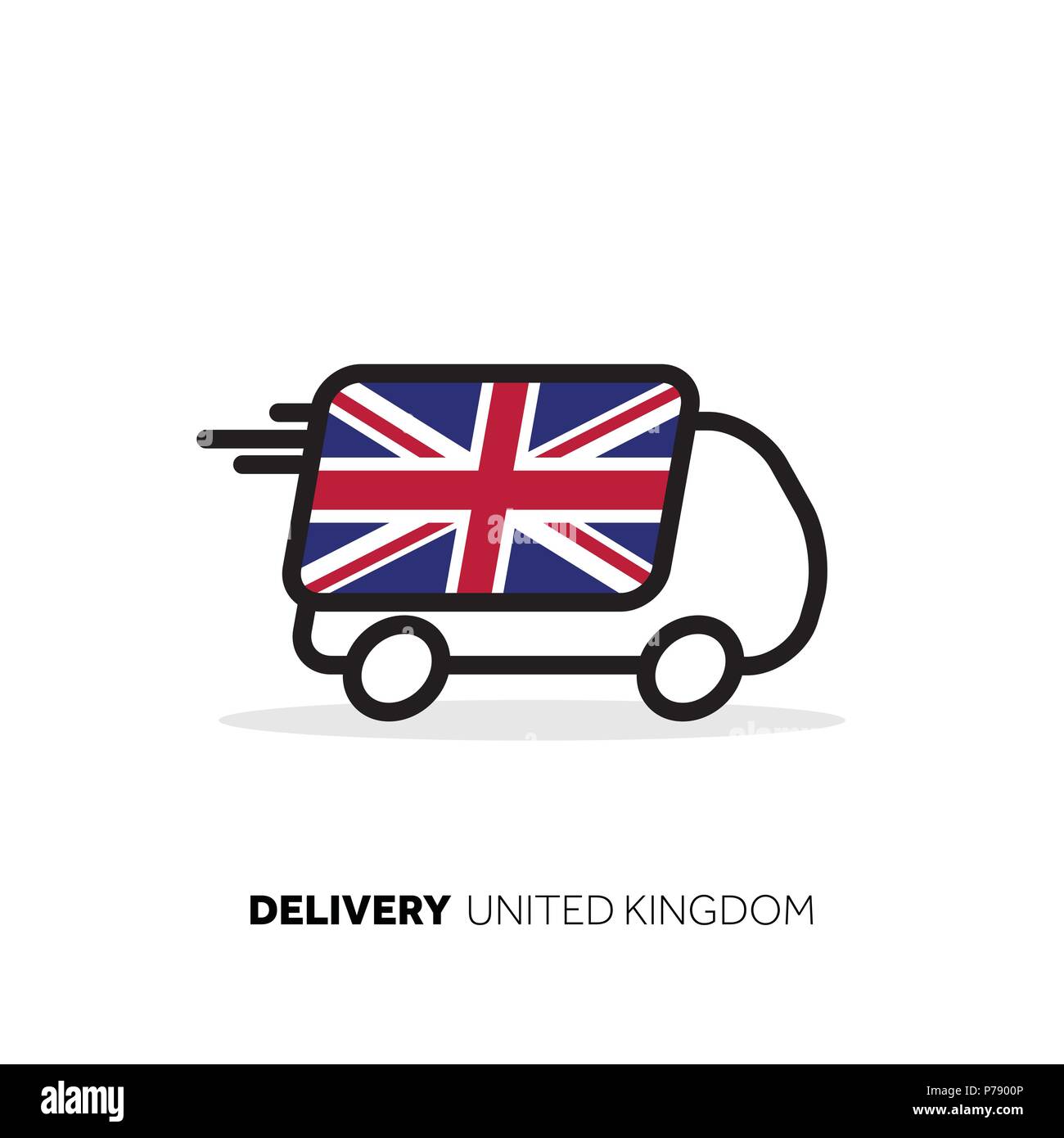 Regno Unito consegna van. Paese il concetto di logistica Illustrazione Vettoriale
