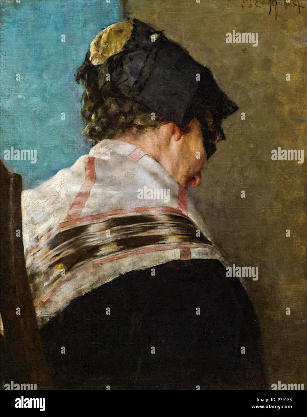 Tedesco : Weibliche Kopfstudie. 1887 35 Josef Engelhart Weibliche Kopfstudie Foto Stock