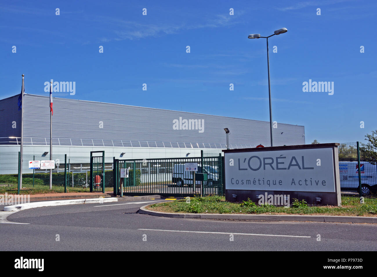 L'Oreal Cosmétique active fabbrica, Zone Industrielle de Vichy Rhue, Creuzier le Vieux, Allier, Avergna, Massif-Central, Francia Foto Stock