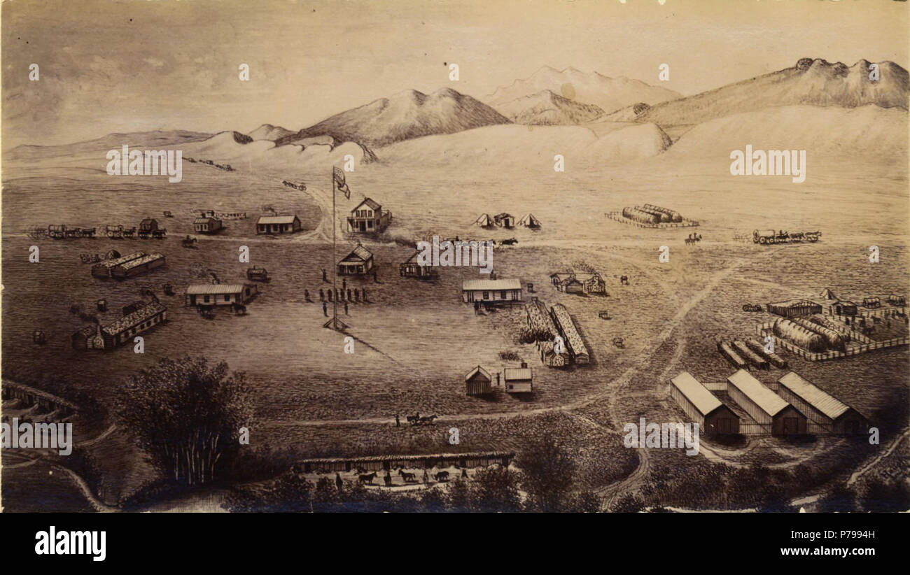 Inglese: un'antenna mappa di Fort Collins, Colorado. 1865 13 CO Fort Collins 1865 Foto Stock