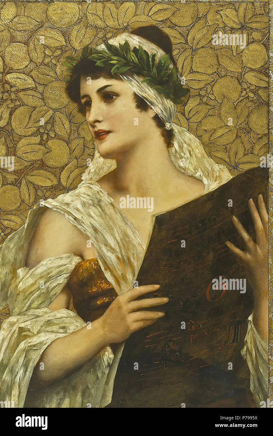 Inglese: Conrad Kiesel - una giovane fanciulla. Olio su tela goffrata, 80 x 60,3 cm. (31.5 x 23.7 in.) . Data sconosciuta 13 Conrad Kiesel - una giovane fanciulla Foto Stock