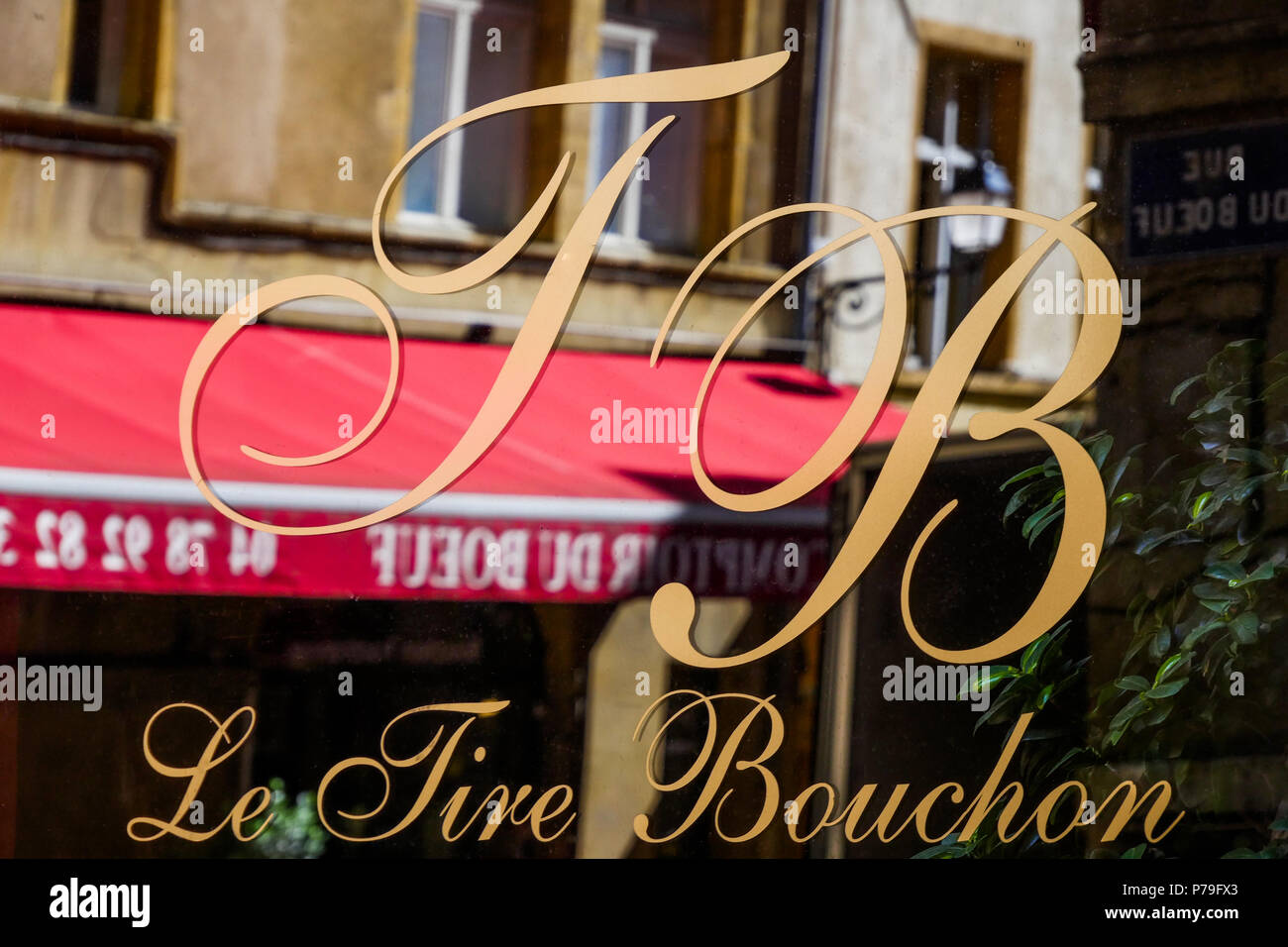 Le Tire-Bouchon, ristorante nel quartiere Saint-Jean, Lione, Francia Foto Stock