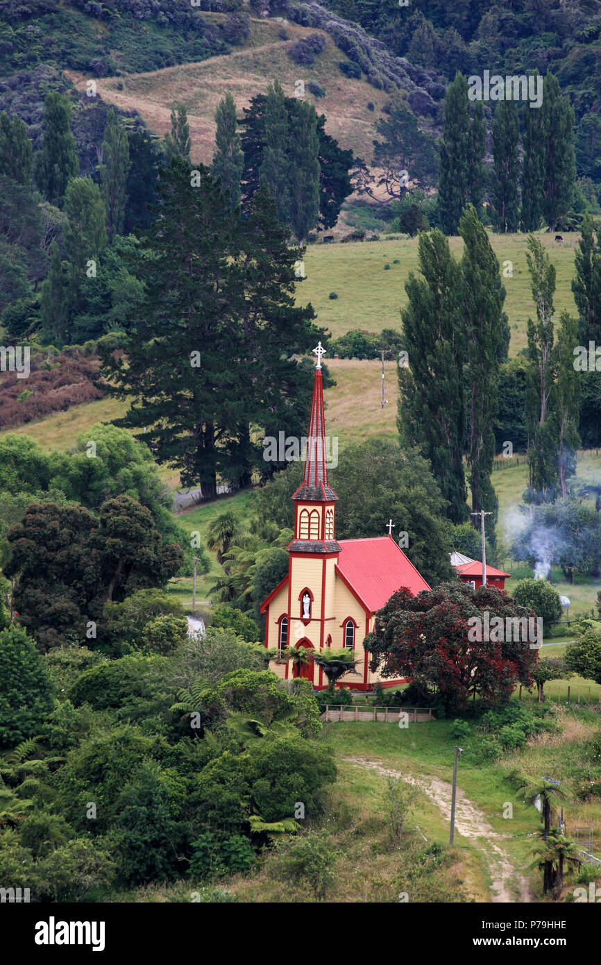 San Giuseppe Chiesa in Gerusalemme (Hiruharama), Ranana, Nuova Zelanda Foto Stock