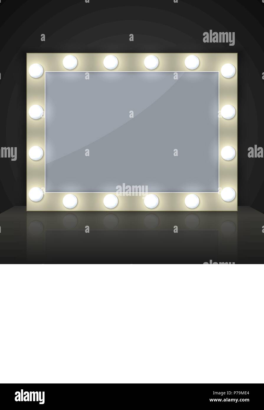 Specchio per il trucco con lampada spia Immagine e Vettoriale - Alamy
