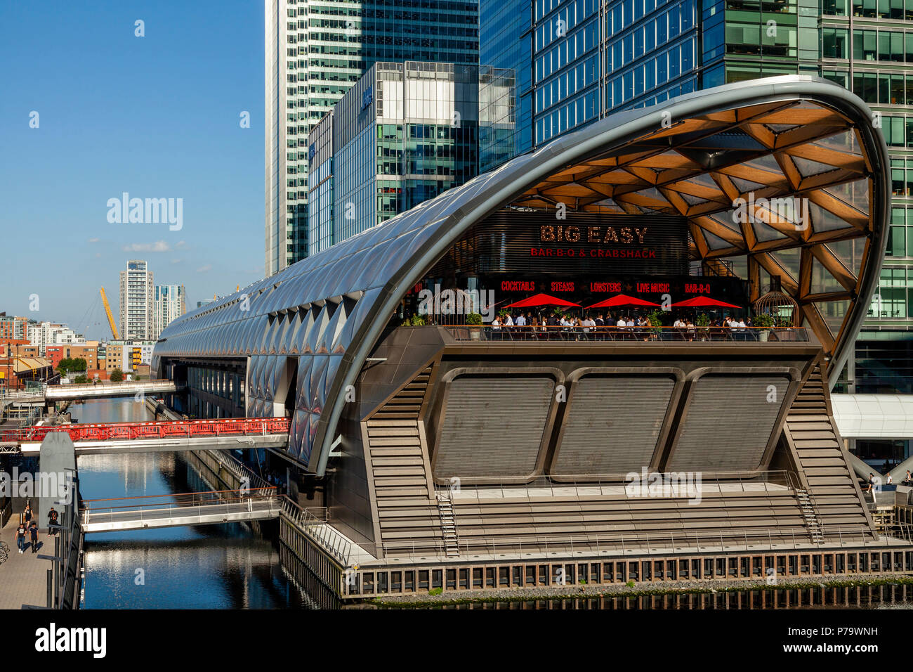 La grande facilità di ristorante, Crossrail posto, Canary Wharf, London, Regno Unito Foto Stock
