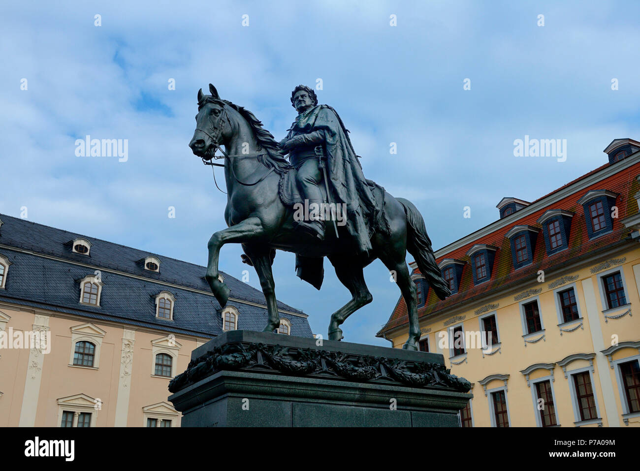 Carl-August-Denkmal, Platz der Demokratie, Weimar, Thueringen, Deutschland, Europa Foto Stock