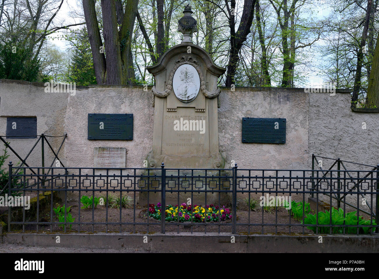 Grabstaette der Charlotte von Stein, Historischer Friedhof, Weimar, Thueringen, Deutschland, Europa Foto Stock