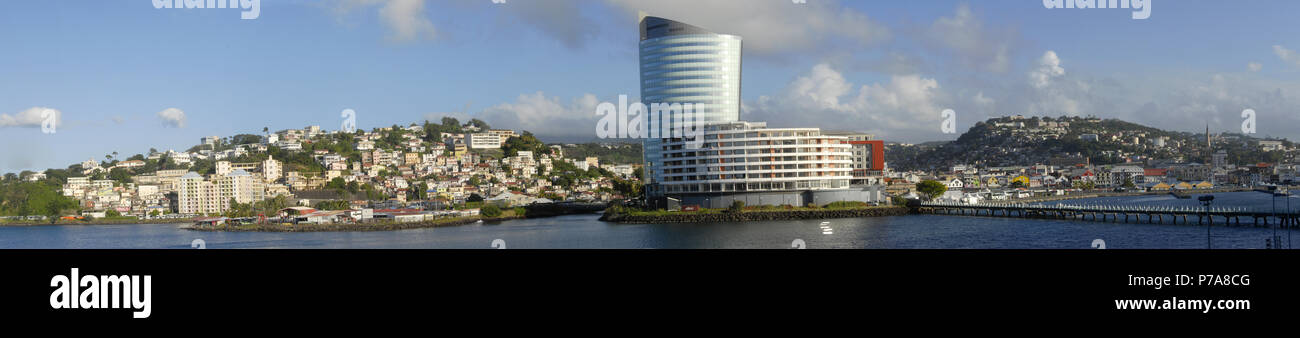 Vista panoramica della linea di riva, Fort de France, Martinica, dei Caraibi Foto Stock