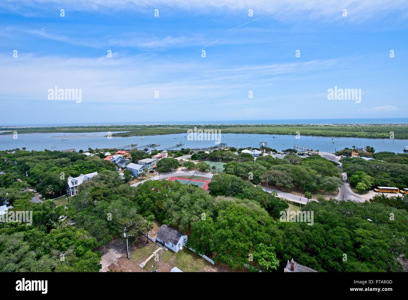 Una veduta aerea di Matanzas nel fiume St. Augustine, Florida, Stati Uniti d'America Foto Stock