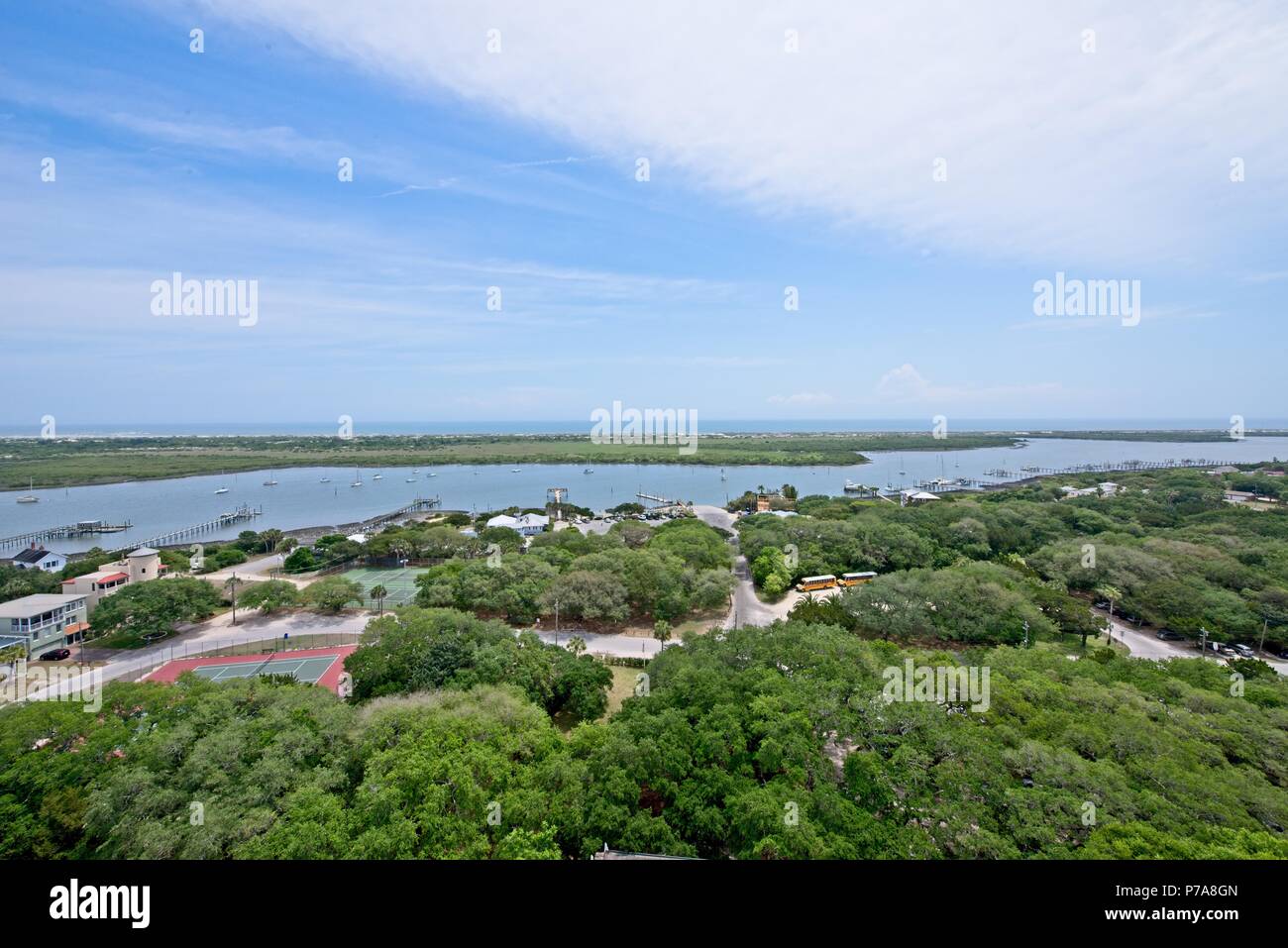 Una veduta aerea di Matanzas nel fiume St. Augustine, Florida, Stati Uniti d'America Foto Stock