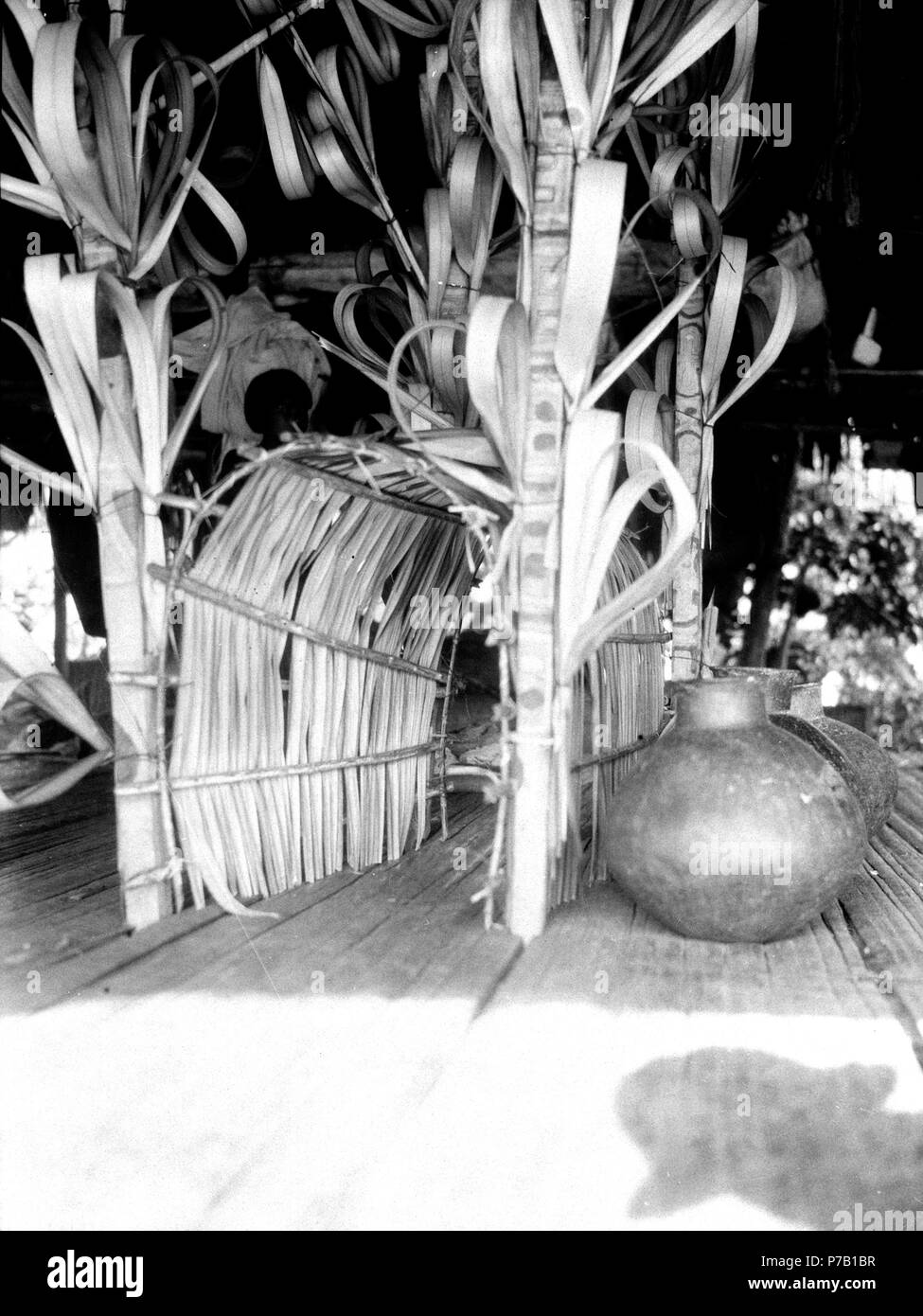 164 Medicinhydda för sjukdomsbesvärjelserna. Häri lägges den sjuke. Rió Sambú, Darién, Panamá - SMVK - 004075 Foto Stock