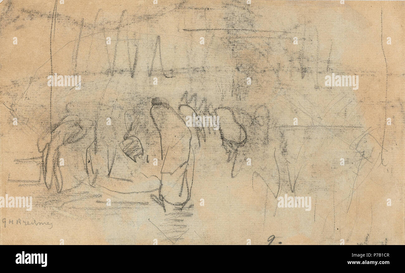 . Inglese: schizzo di persone sulla strada Nederlands: Schets van mensen op straat tra 1867 e 1923 126 George Hendrik Breitner - Schets van mensen op straat SK-A-3547 Foto Stock