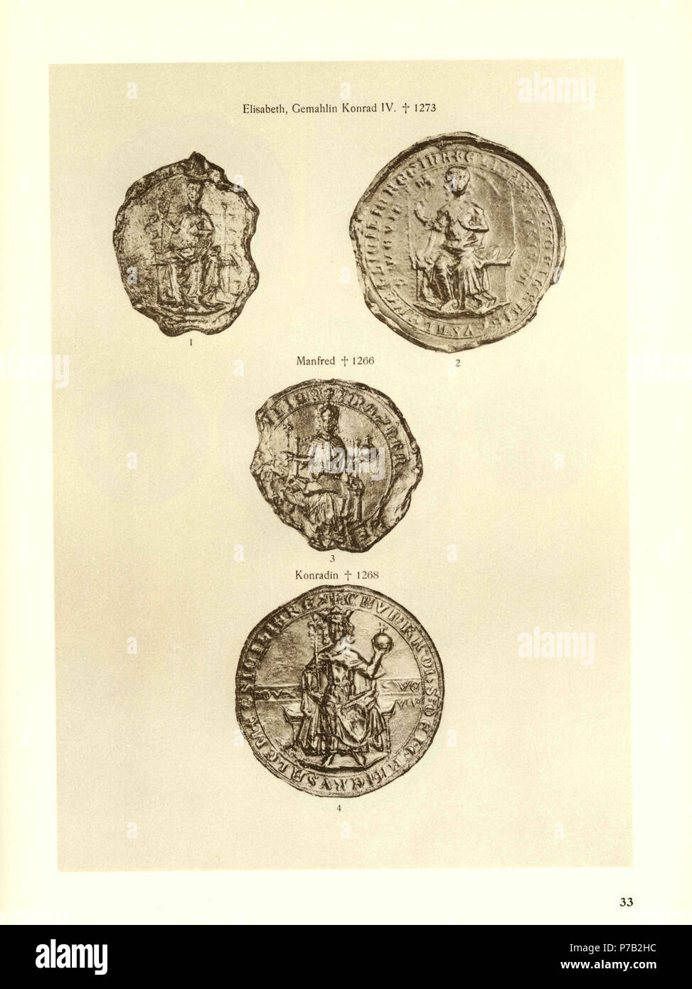 . Die Siegel der deutschen Kaiser und Könige v. 1 (751 - 1347). Deutsch: Dies ist ein Scan des historischen Buches inglese: questa è una scansione del documento storico . N/A 65 Posse banda 1 0067 Foto Stock