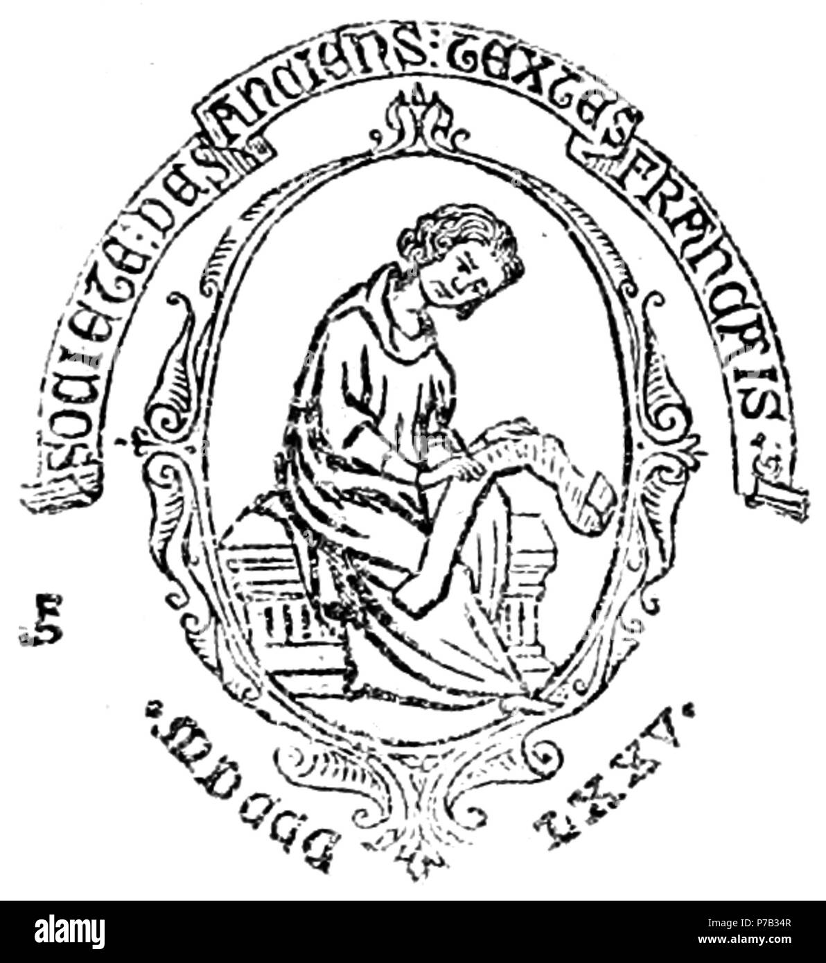 66 Recueil général des sotties, éd. Picot, tomo I, pagina 007 N&amp;b Foto Stock