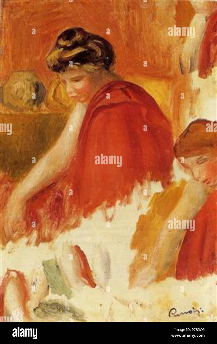 Il lavoro di Pierre-Auguste Renoir . prima di 1919 73 Renoir - due donne in rosso-accappatoi-1895.jpg!PinterestLarge Foto Stock