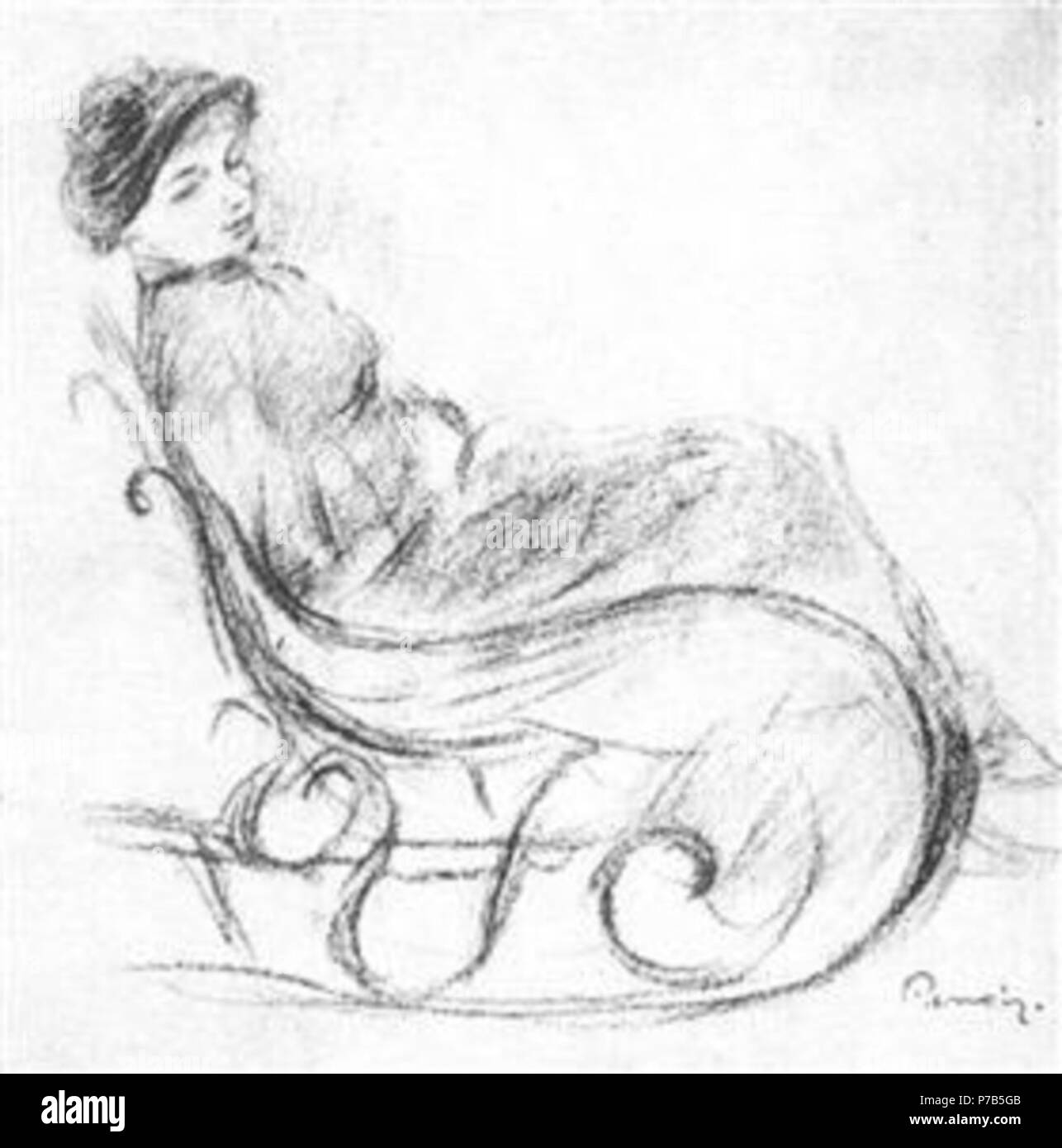 Il lavoro di Pierre-Auguste Renoir . prima di 1919 73 Renoir - donna-in-un-dondolo.jpg!PinterestLarge Foto Stock