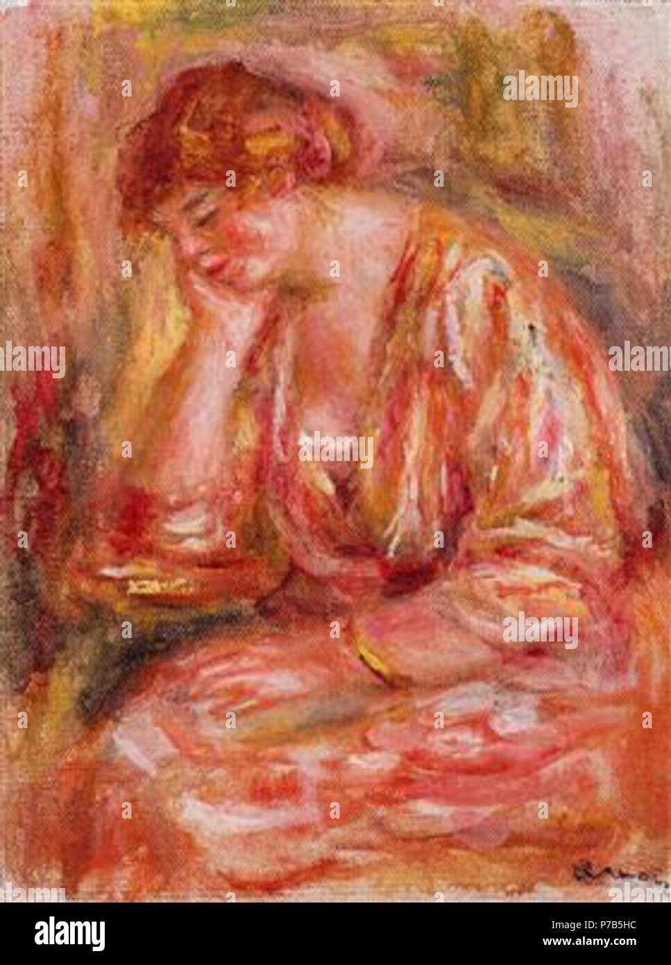 Il lavoro di Pierre-Auguste Renoir . prima di 1919 73 Renoir - donna-inclinazione-su-lei-gomito-1918.jpg!PinterestLarge Foto Stock