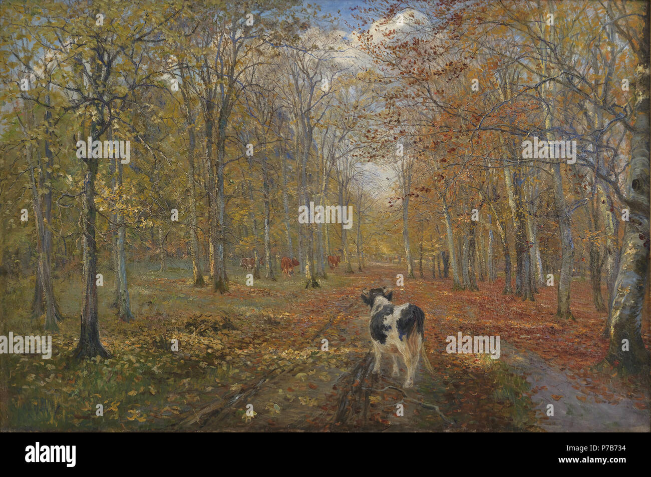 Theodor Philipsen (dal 1840 al 1920), En vej ho Dyrehaven. Efteraar, 1889 79 Theodor Philipsen - En vej ho Dyrehaven. Efterår - KM1359 - Statens Museum Kunst Foto Stock