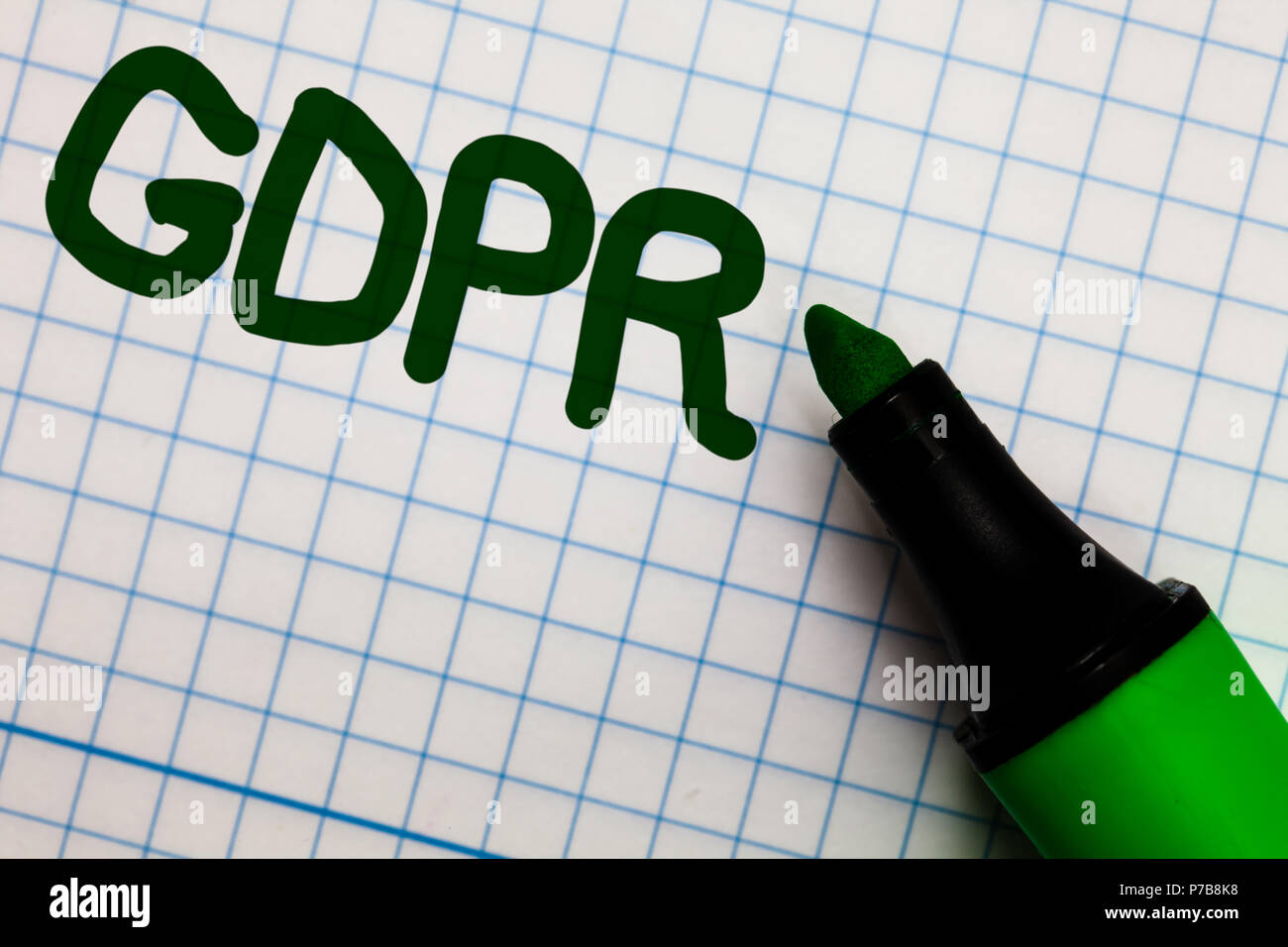La scrittura della nota mostra il PILR. Business photo presentazione generale della protezione dei dati il Regolamento sulla privacy leggi UE Grafico conformità carta pennarello idee theori Foto Stock