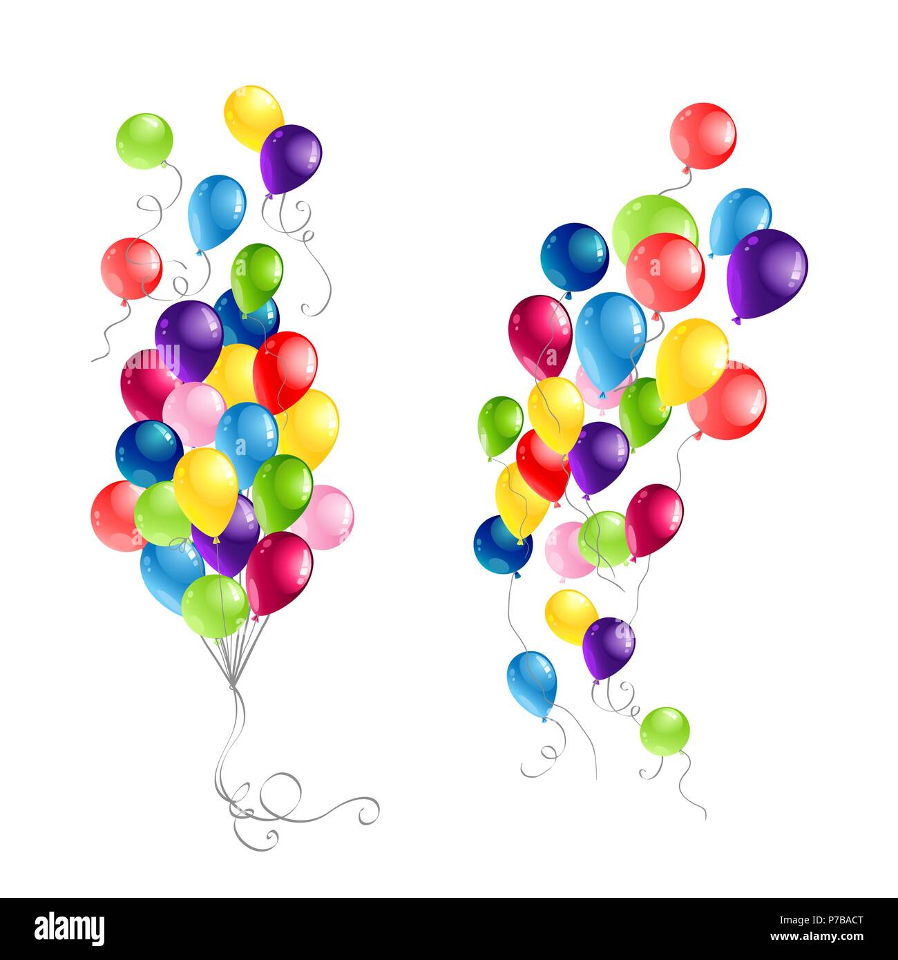 Holiday ballons impostato Illustrazione Vettoriale